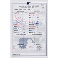 New York Yankees Game-Used Lineup Card vs. Tampa Bay Rays on May 4, 2025