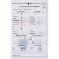New York Yankees Game-Used Lineup Card vs. Tampa Bay Rays on May 2, 2025