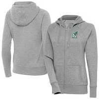 Women's Antigua Heather Gray Mexico National Team Takeover Full-Zip Hoodie
