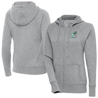 Women's Antigua Heather Gray Mexico National Team Takeover Full-Zip Hoodie