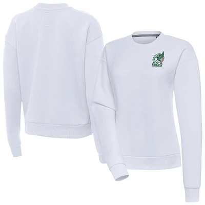 Women's Antigua White Mexico National Team Takeover Pullover Sweatshirt