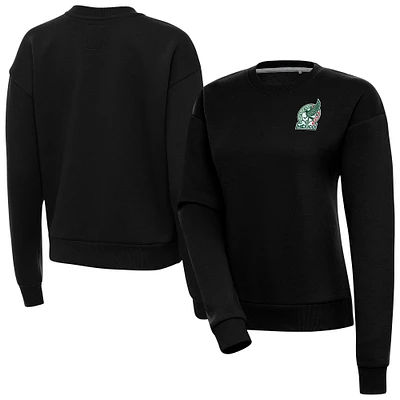 Women's Antigua Black Mexico National Team Takeover Pullover Sweatshirt