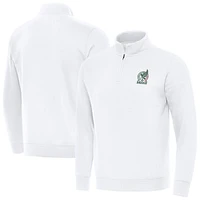 Men's Antigua White Mexico National Team Landslide Quarter-Zip Pullover
