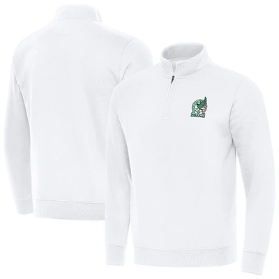 Men's Antigua White Mexico National Team Landslide Quarter-Zip Pullover
