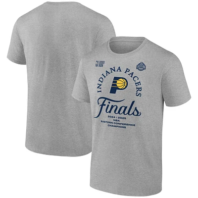 Men's Fanatics Heather Gray Indiana Pacers 2025 Eastern Conference Champions Locker Room Big & Tall T-Shirt