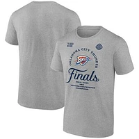 Men's Fanatics Heather Gray Oklahoma City Thunder 2025 Western Conference Champions Locker Room Big & Tall Backcourt Violation T-Shirt