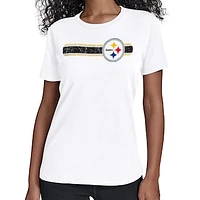 Women's Starter White Pittsburgh Steelers Team Stripe T-Shirt