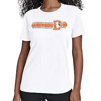 Women's Starter White Denver Broncos Throwback Team Stripe T-Shirt