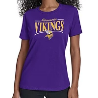 Women's Starter Purple Minnesota Vikings Arch Stripe T-Shirt
