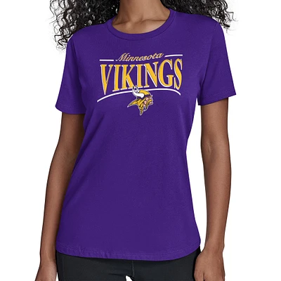 Women's Starter Purple Minnesota Vikings Arch Stripe T-Shirt