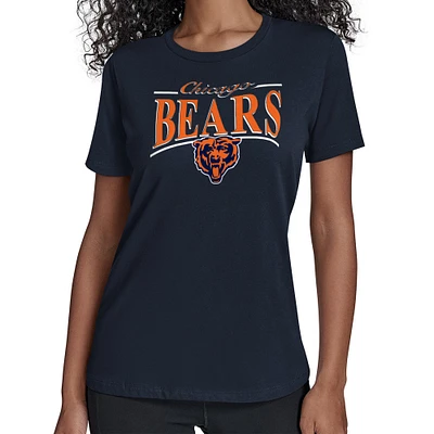 Women's Starter Navy Chicago Bears Arch Stripe T-Shirt