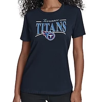 Women's Starter Navy Tennessee Titans Arch Stripe T-Shirt