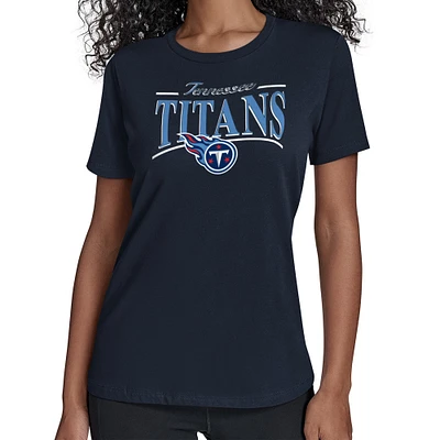 Women's Starter Navy Tennessee Titans Arch Stripe T-Shirt