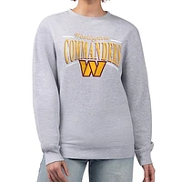 Women's Starter Gray Washington Commanders Arch Stripe Fleece Pullover Sweatshirt