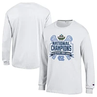 Men's Champion  White North Carolina Tar Heels 2025 NCAA Women's Lacrosse National Champions Jersey Long Sleeve T-Shirt