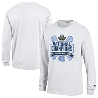 Men's Champion  White North Carolina Tar Heels 2025 NCAA Women's Lacrosse National Champions Jersey Long Sleeve T-Shirt