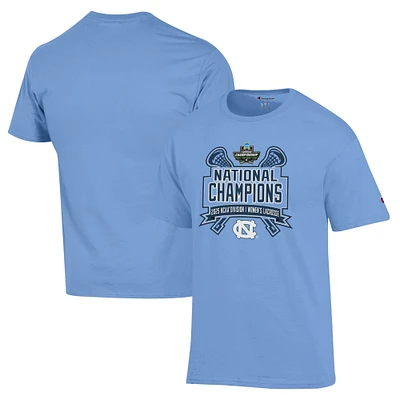 Men's Champion  Carolina Blue North Tar Heels 2025 NCAA Women's Lacrosse National Champions Jersey T-Shirt