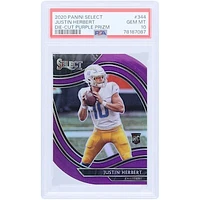Justin Herbert Los Angeles Chargers 2020 Panini Select Die Cut Purple Prizm #344 PSA Authenticated 10 Rookie Card
