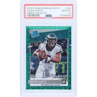 Jalen Hurts Philadelphia Eagles 2020 Panini Donruss Optic Green Velocity Prizm #164 PSA Authenticated 10 Rookie Card