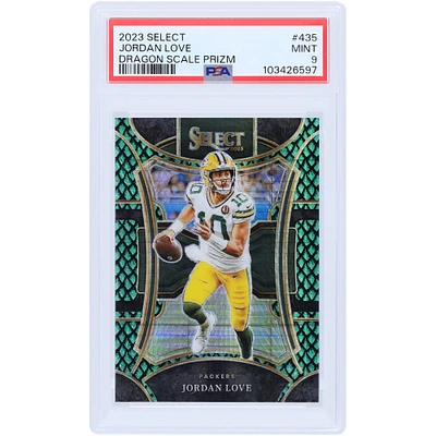 Jordan Love Green Bay Packers 2023 Panini Select Dragon Scale Prizm #435 #11/70 PSA Authenticated 9 Card