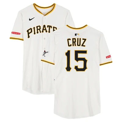Oneil Cruz Pittsburgh Pirates Game-Used #15 White Nike Jersey vs. Chicago Cubs on April 29 & San Diego Padres on May 4, 2025