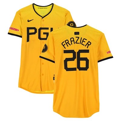Adam Frazier Pittsburgh Pirates Game-Used #26 Gold Nike City Connect Jersey vs. Cleveland Guardians on April 18, 2025