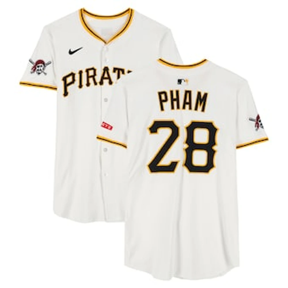 Tommy Pham Pittsburgh Pirates Game-Used #28 White Nike Jersey vs. Washington Nationals on April 16, 2025