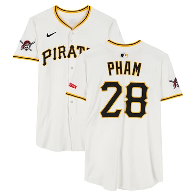 Tommy Pham Pittsburgh Pirates Game-Used #28 White Nike Jersey vs. Washington Nationals on April 16, 2025