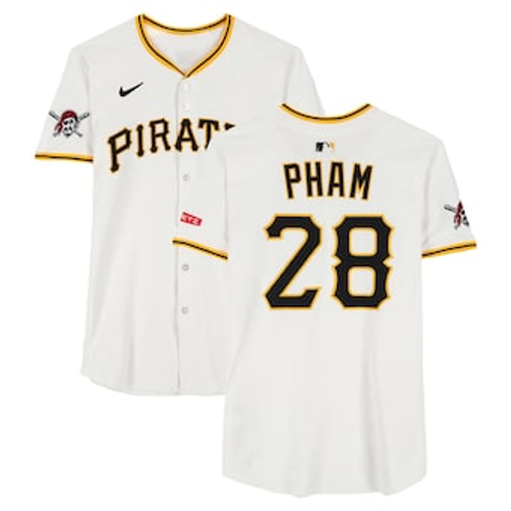Tommy Pham Pittsburgh Pirates Game-Used #28 White Nike Jersey vs. from Multiple Games During the 2025 MLB Season