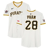 Tommy Pham Pittsburgh Pirates Game-Used #28 White Nike Jersey vs. from Multiple Games During the 2025 MLB Season