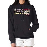 Women's Starter Black Arizona Cardinals Groovy Script Pullover Hoodie
