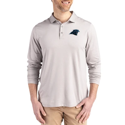 Men's Cutter & Buck Gray Carolina Panthers Coastline Epic Comfort Eco Recycled Polo