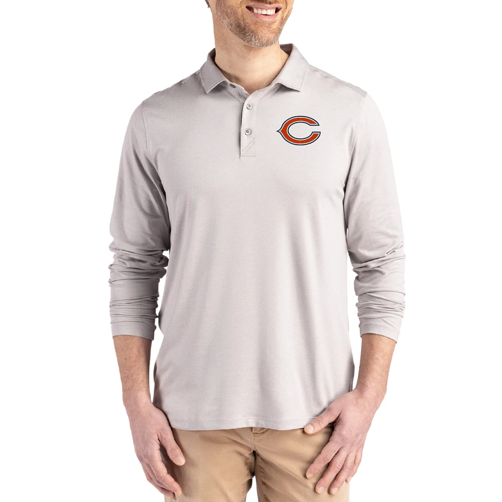 Men's Cutter & Buck Gray Chicago Bears Coastline Epic Comfort Eco Recycled Polo