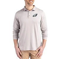 Men's Cutter & Buck Gray Philadelphia Eagles Coastline Epic Comfort Eco Recycled Polo