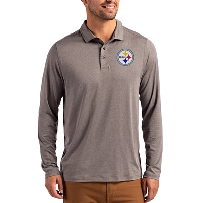 Men's Cutter & Buck Charcoal Pittsburgh Steelers Coastline Epic Comfort Eco Recycled Polo