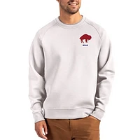 Men's Cutter & Buck Gray Buffalo Bills Throwback Roam Recycled Raglan Pullover Sweatshirt