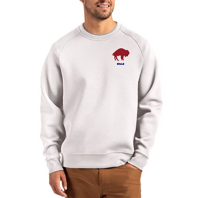 Men's Cutter & Buck Gray Buffalo Bills Throwback Roam Recycled Raglan Pullover Sweatshirt