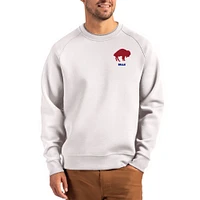 Men's Cutter & Buck Gray Buffalo Bills Throwback Roam Recycled Raglan Pullover Sweatshirt