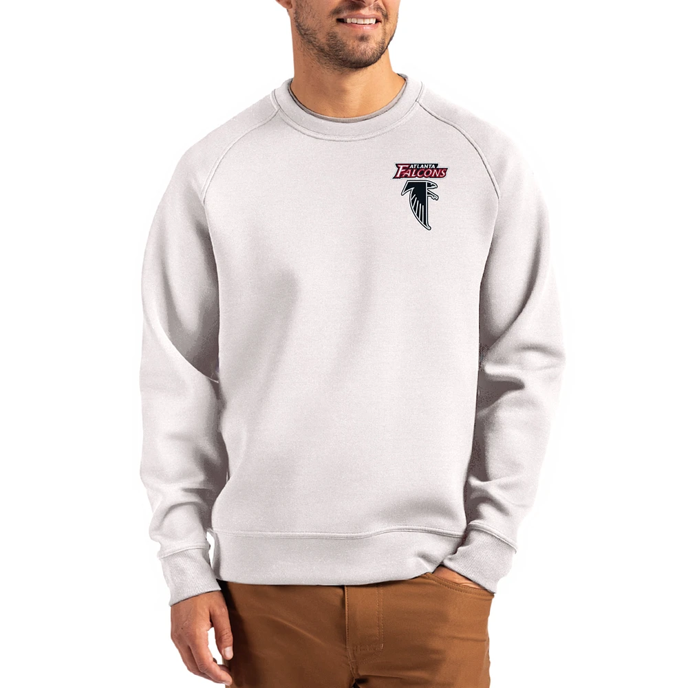 Men's Cutter & Buck Gray Atlanta Falcons Throwback Roam Recycled Raglan Pullover Sweatshirt