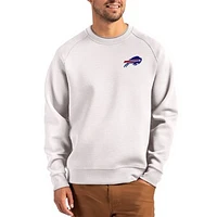 Men's Cutter & Buck Gray Buffalo Bills Primary Logo Roam Recycled Raglan Pullover Sweatshirt
