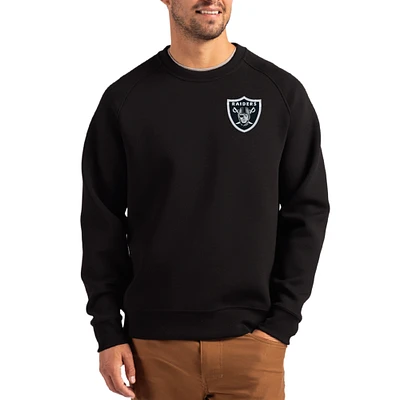 Men's Cutter & Buck Las Vegas Raiders Primary Logo Roam Recycled Raglan Pullover Sweatshirt