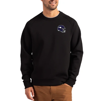 Men's Cutter & Buck Minnesota Vikings Helmet Roam Recycled Raglan Pullover Sweatshirt