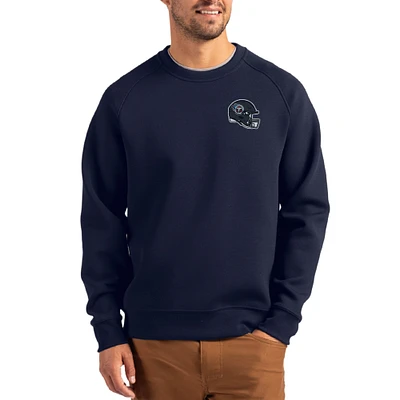 Men's Cutter & Buck Navy Tennessee Titans Helmet Roam Recycled Raglan Pullover Sweatshirt