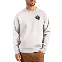 Men's Cutter & Buck Gray Tampa Bay Buccaneers Helmet Roam Recycled Raglan Pullover Sweatshirt