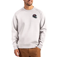 Men's Cutter & Buck Gray Tampa Bay Buccaneers Helmet Roam Recycled Raglan Pullover Sweatshirt