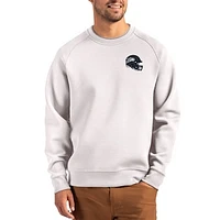 Men's Cutter & Buck Gray Seattle Seahawks Helmet Roam Recycled Raglan Pullover Sweatshirt