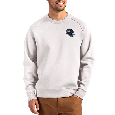 Men's Cutter & Buck Gray Seattle Seahawks Helmet Roam Recycled Raglan Pullover Sweatshirt