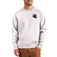 Men's Cutter & Buck Gray Seattle Seahawks Helmet Roam Recycled Raglan Pullover Sweatshirt