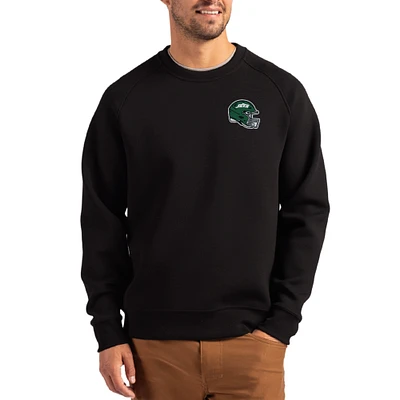 Men's Cutter & Buck New York Jets Helmet Roam Recycled Raglan Pullover Sweatshirt