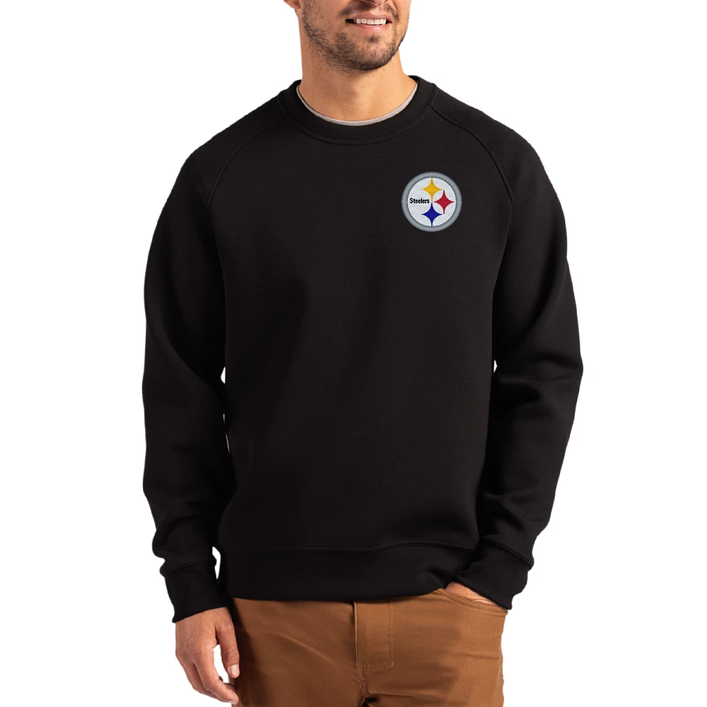 Men's Cutter & Buck Pittsburgh Steelers Primary Logo Roam Recycled Raglan Pullover Sweatshirt
